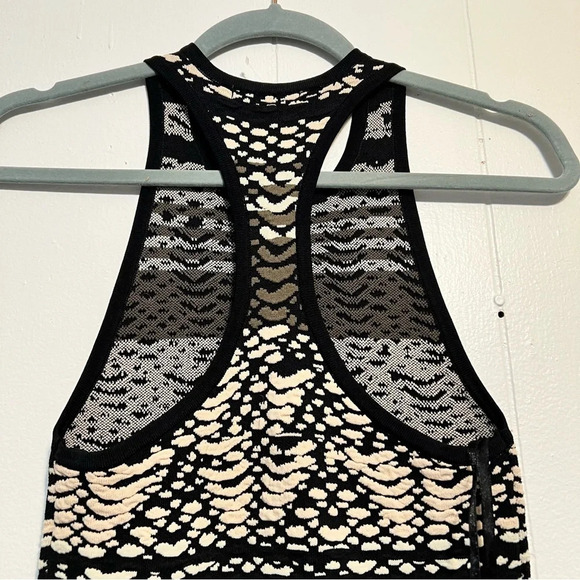 RONNY KOBO Knit Dress Bodycon Stretchy Black Cream Green Mini Tank Razor XS - Picture 7 of 10